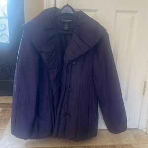 Women’s 100% Polyester purple outerwear coat